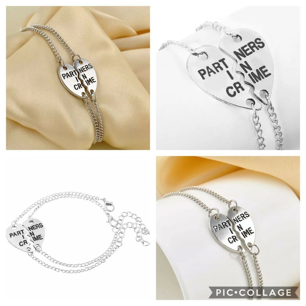His Her Lovers Boyfriend Girlfriend Husband Wife Partners in Crime Bracelets Set